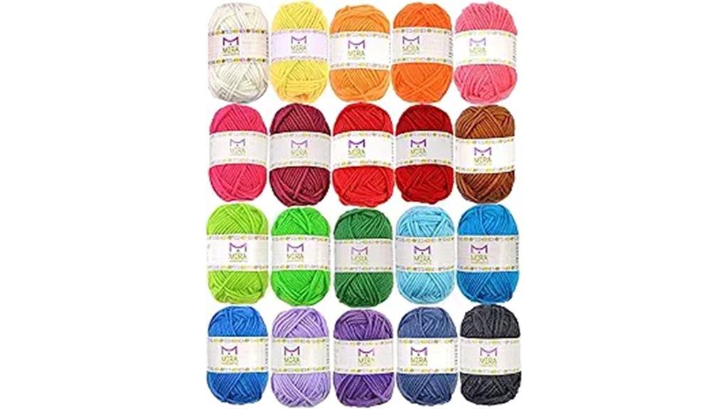 20 skeins multicolored acrylic