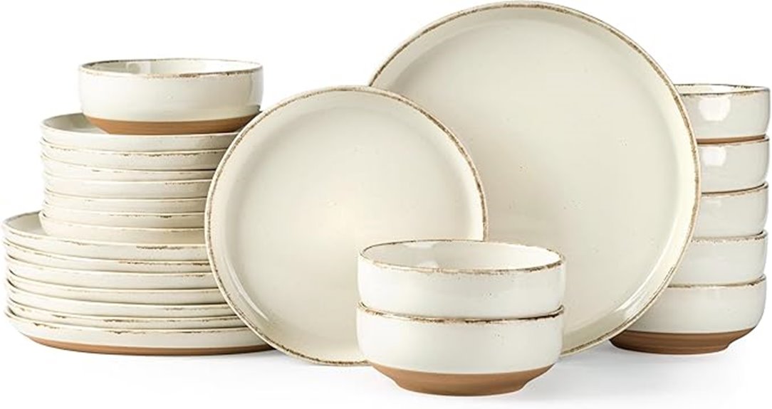 24 piece ceramic dinnerware set