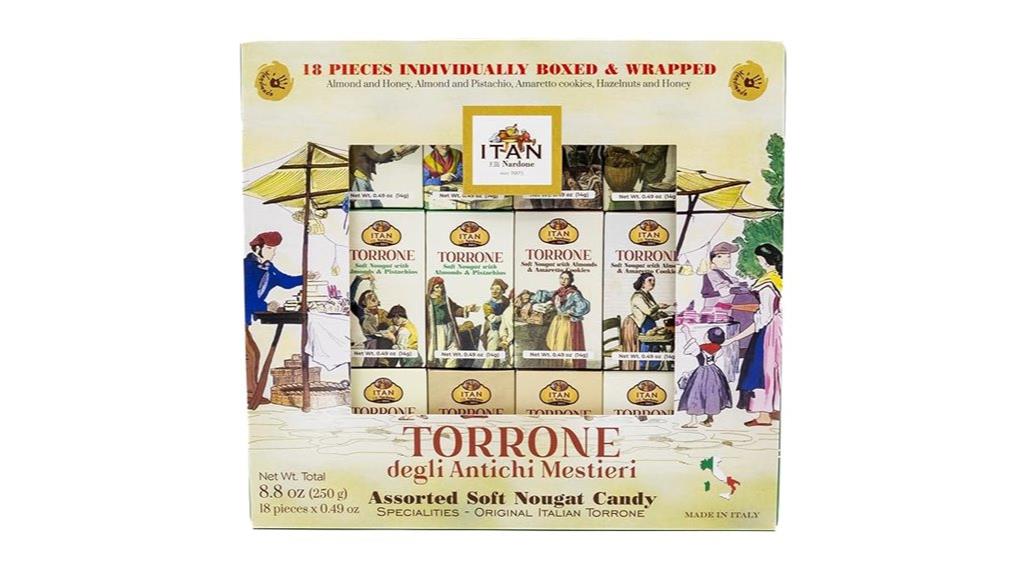 assorted torrone nougat candy