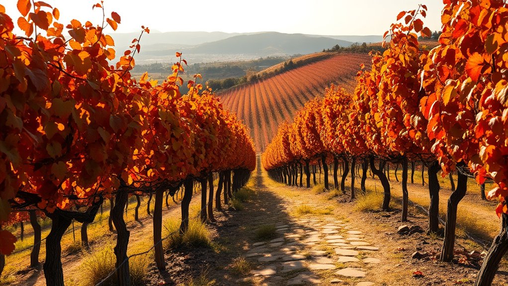 autumn vineyard colorful harvest