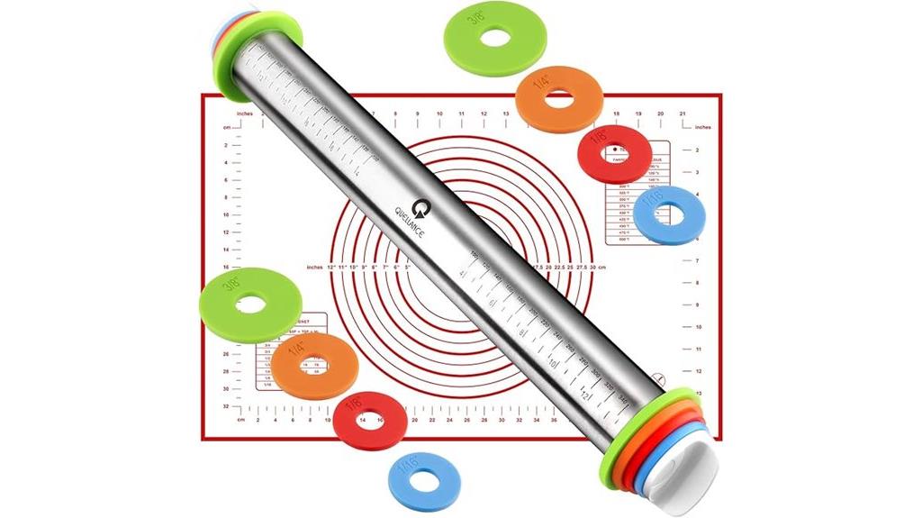 baking mat with rolling pin