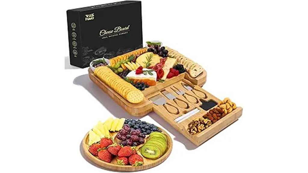 bamboo charcuterie board set