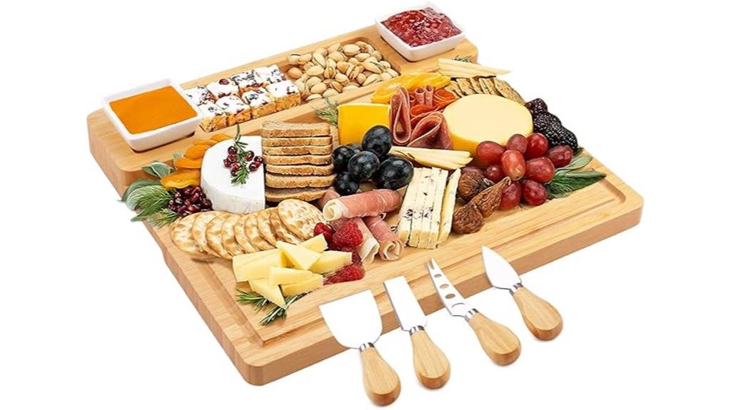 bamboo cheese and knife