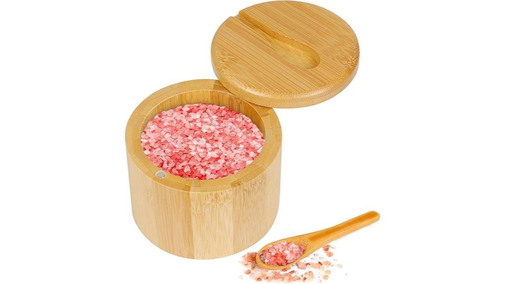 bamboo salt spice storage