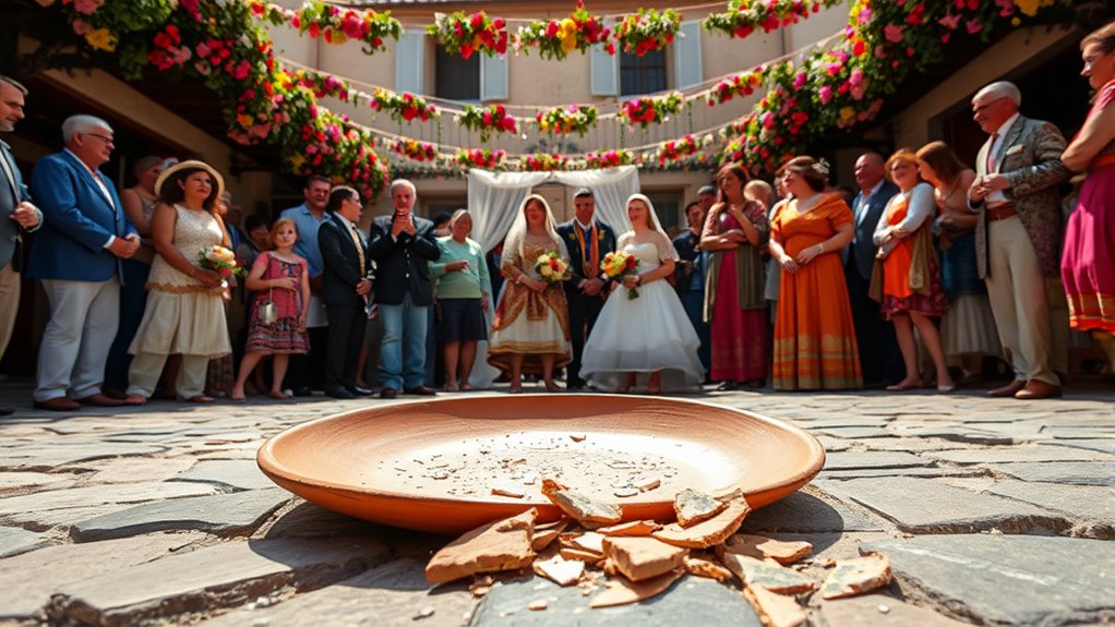 breaking plate symbolizes new beginnings