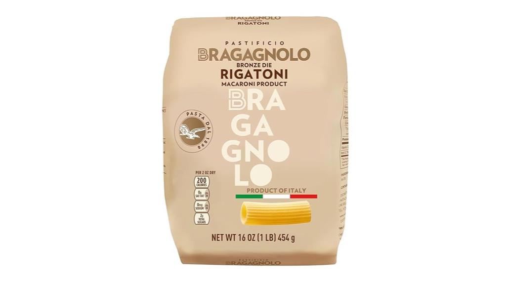 bronze drawn rigatoni pasta