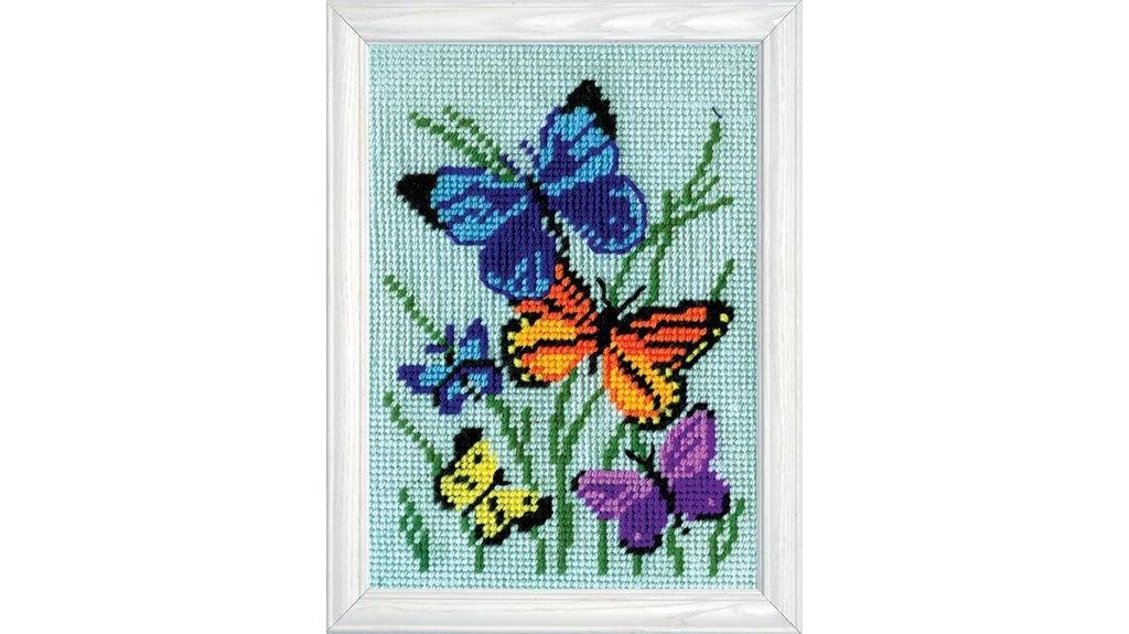 butterflies needlepoint craft kit