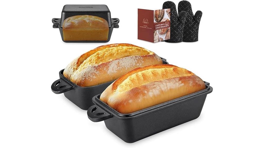 cast iron bread pan set