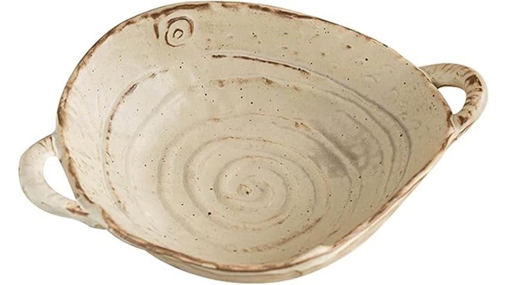 ceramic bowl with handles