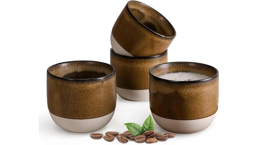 ceramic brown espresso cups