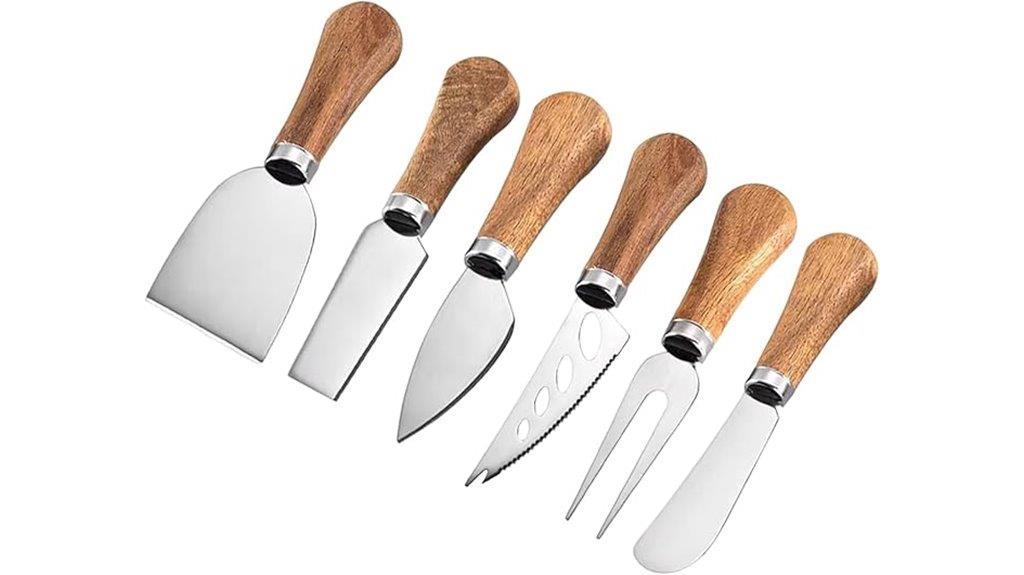 cheese knives with wooden handles
