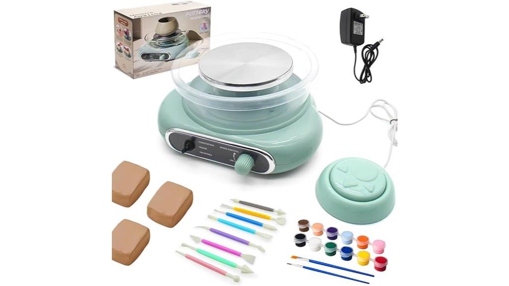 child and adult pottery wheel