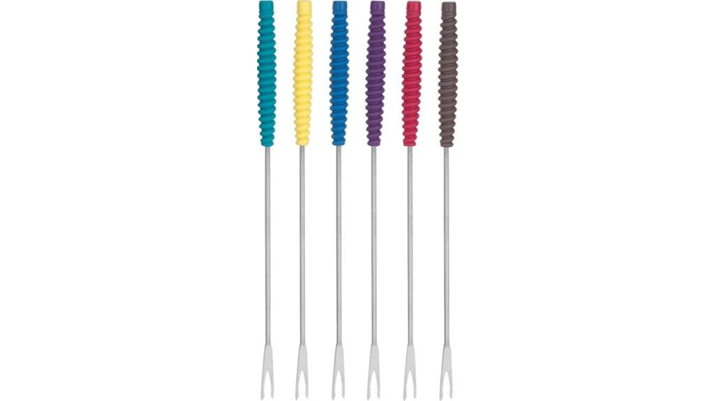 colorful silicone handle forks