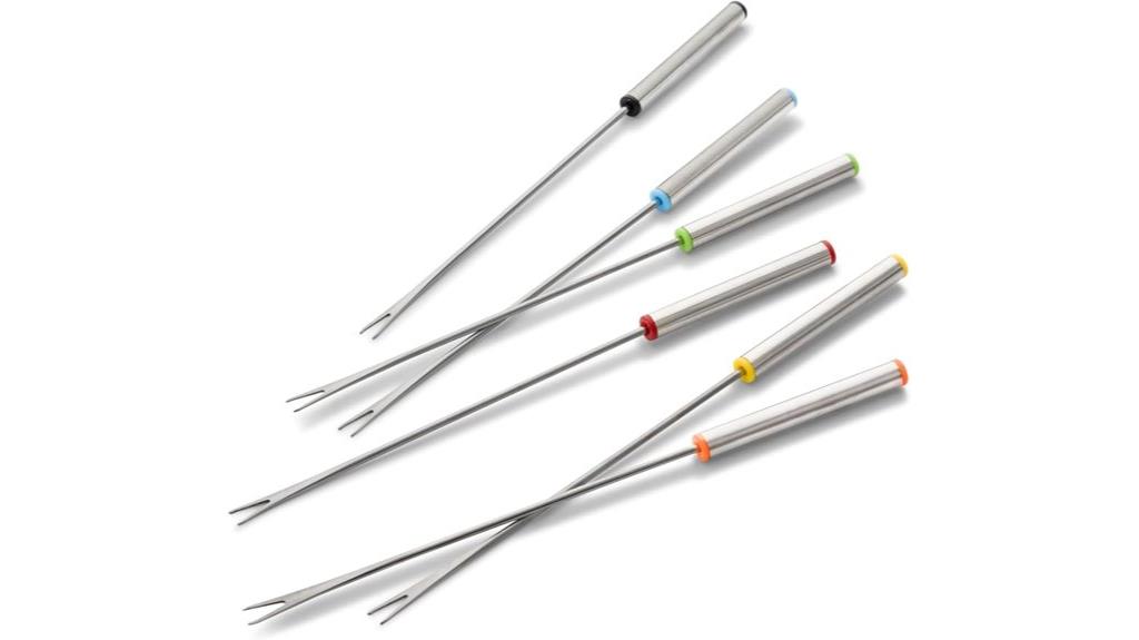 colorful stainless fondue forks