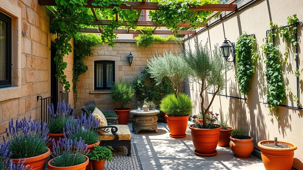 courtyard garden with water