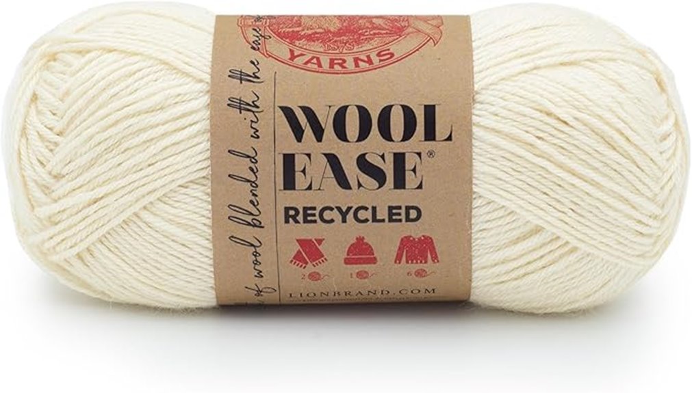cream wool ease recycled yarn