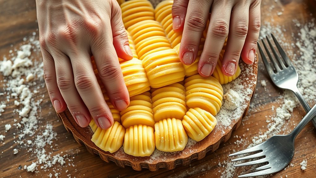 create ridged pasta shapes
