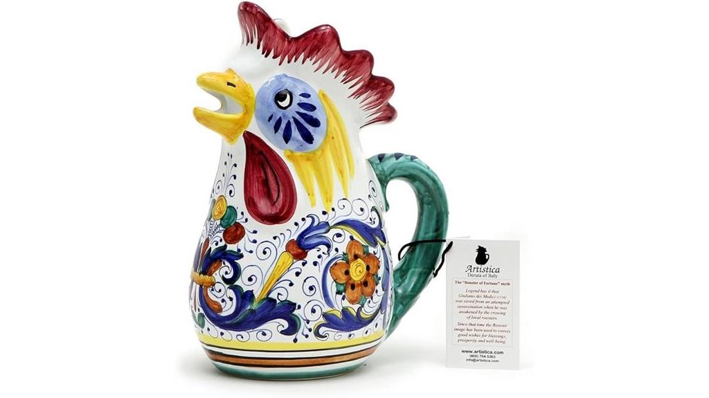 decorative rooster pitcher