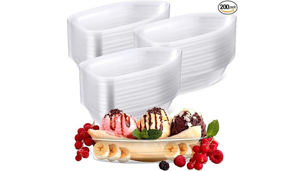 disposable banana split bowls