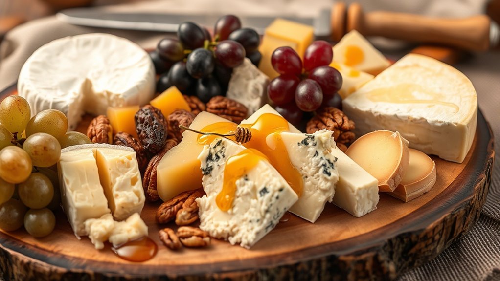 diverse authentic cheese selection