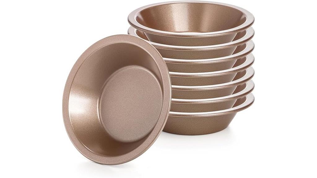 eight mini pie pans