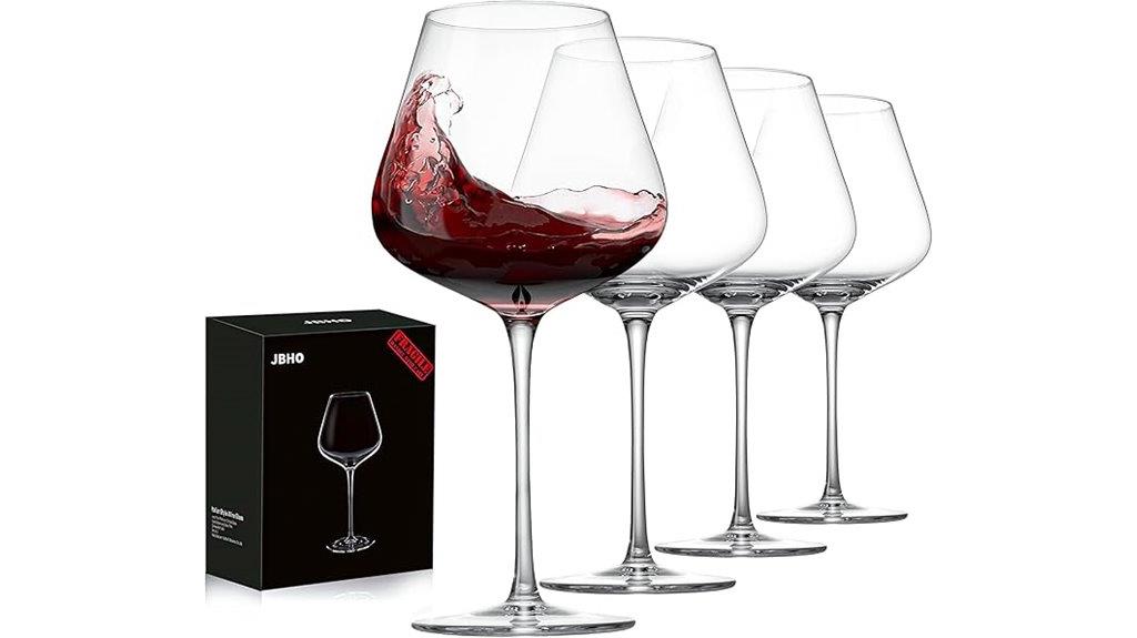 elegant burgundy crystal glasses