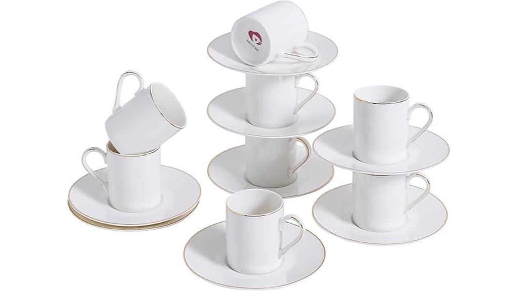 elegant gold trim espresso set