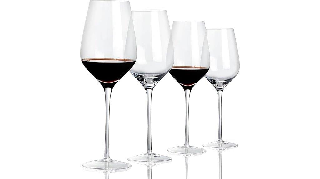 elegant hand blown bordeaux glasses