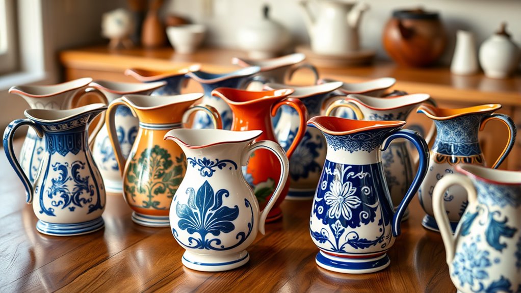 elegant italian ceramic pitchers