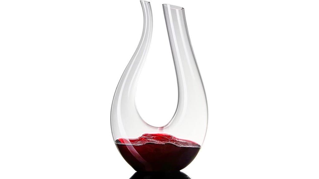 elegant u shaped crystal decanter