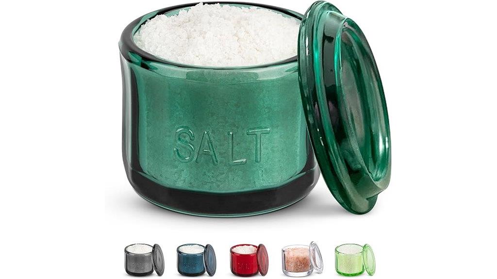 emerald green glass salt