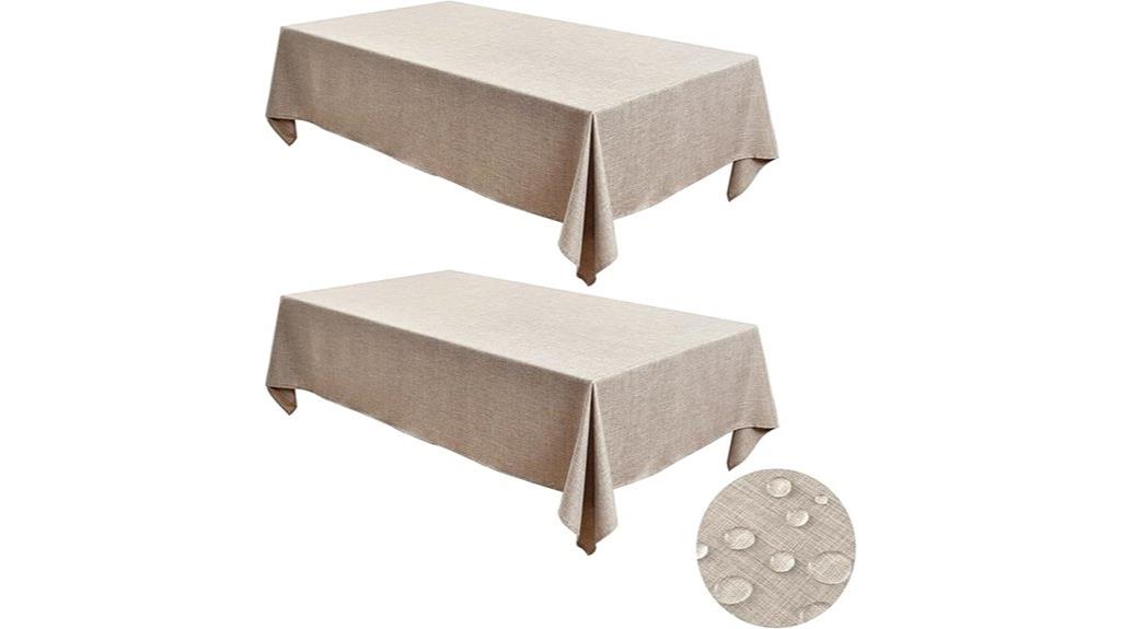 faux linen rectangle tablecloths