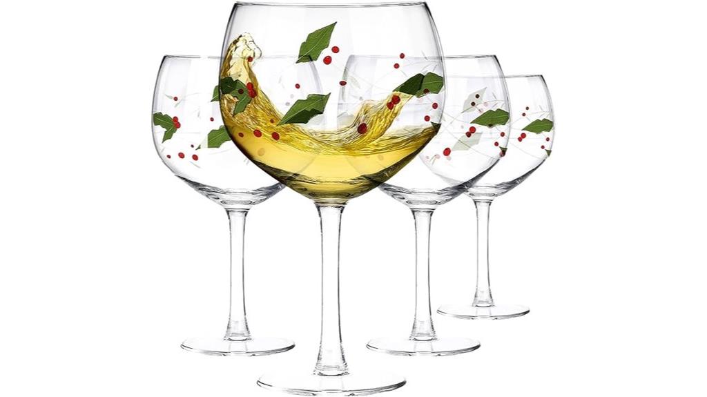 festive wine glass set