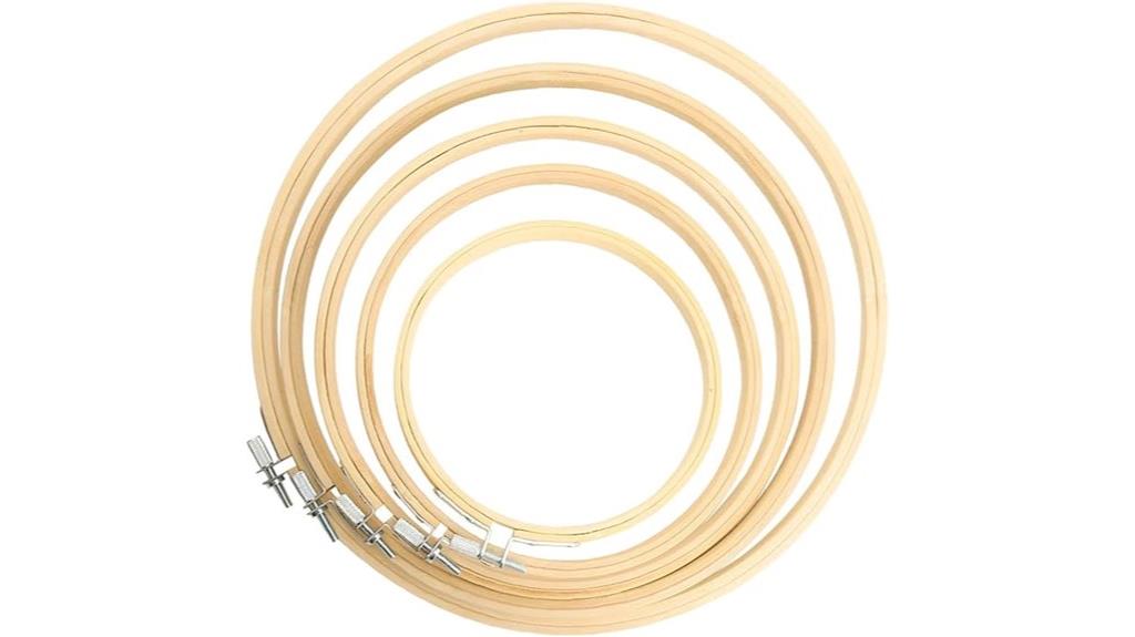 five piece embroidery hoops