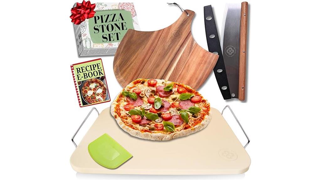 five piece pizza stone set