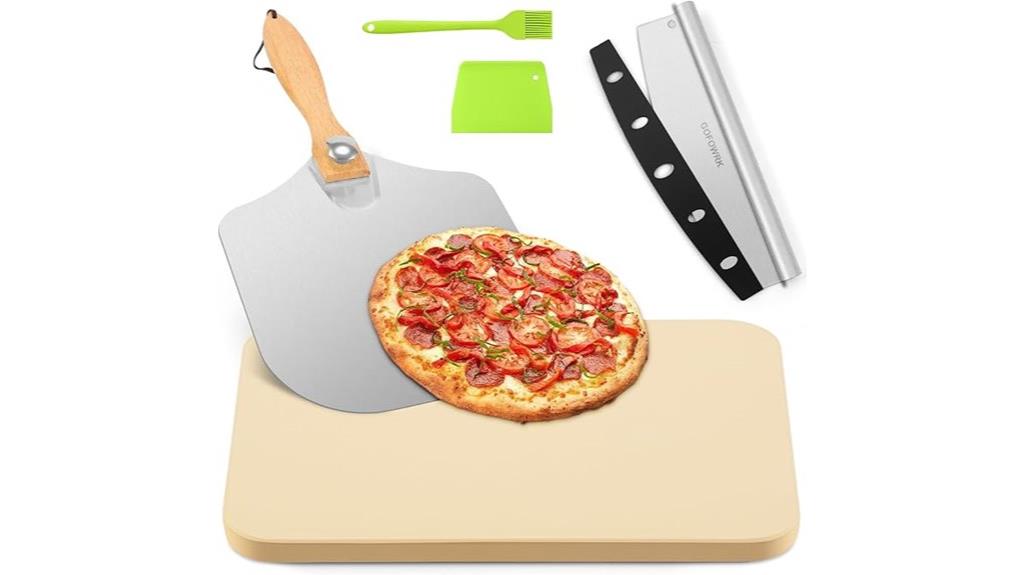 five piece pizza stone set