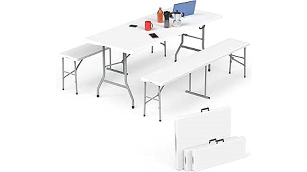 foldable picnic table with benches