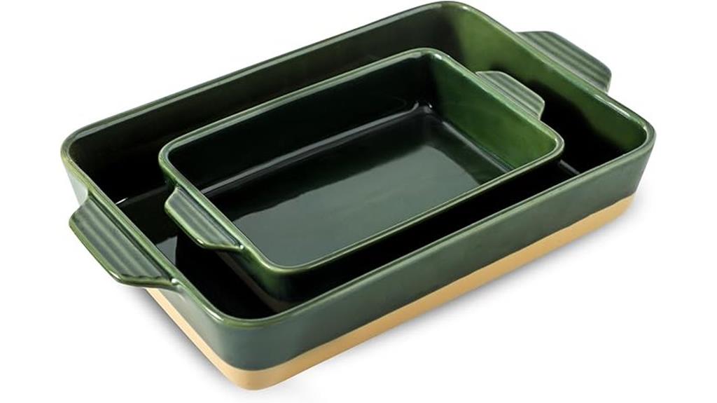 forest green ceramic casserole