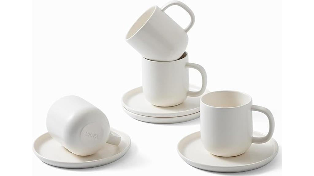 four porcelain espresso cup set