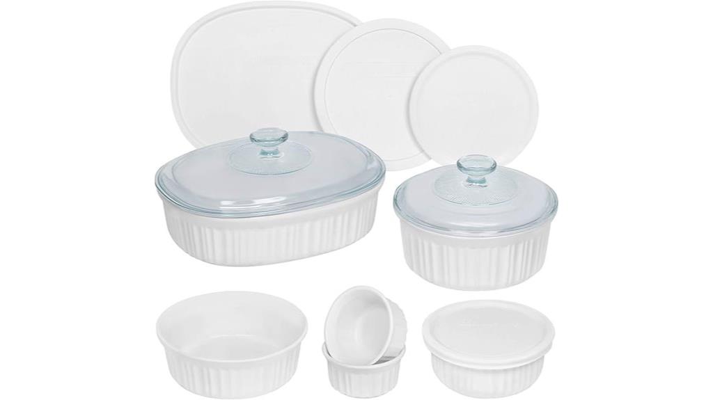 french white ceramic bakeware