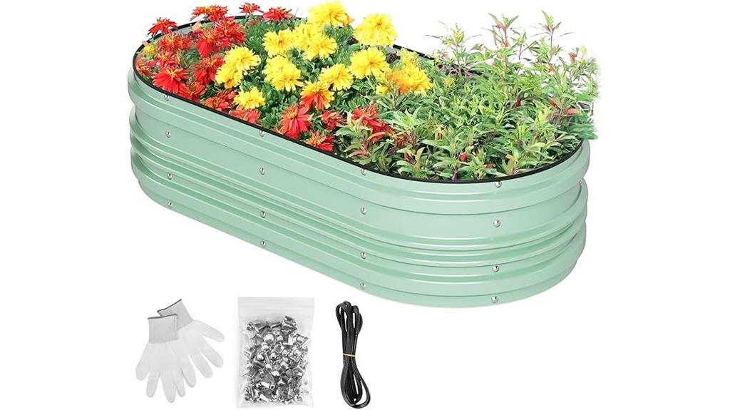 galvanized 4x2x1 ft bed