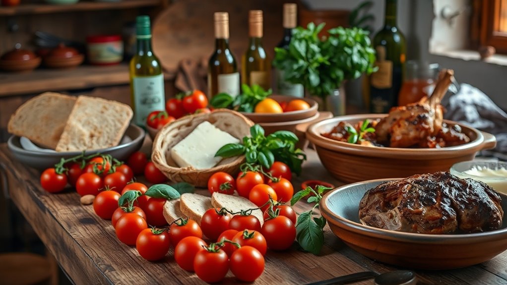 gather sardinian seafood and cheeses