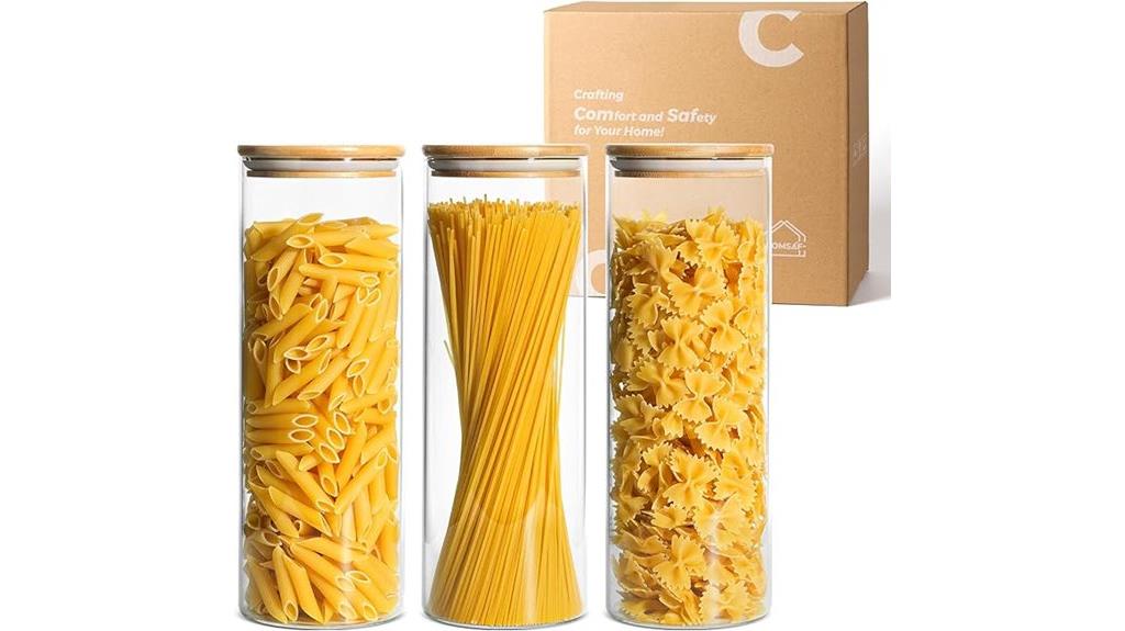 glass pasta storage set
