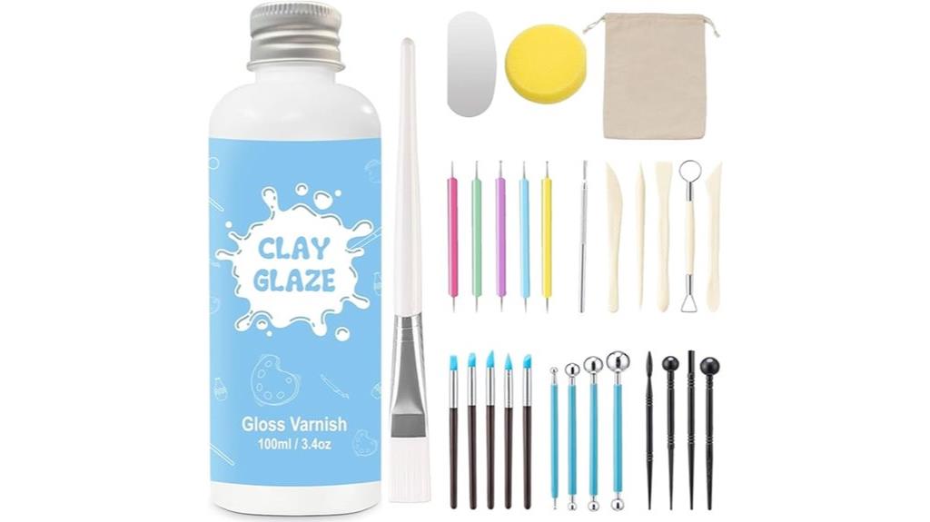 glossy clay tools kit