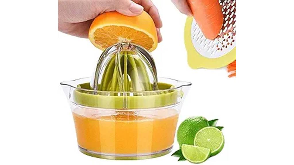 green citrus juicer with measuring
