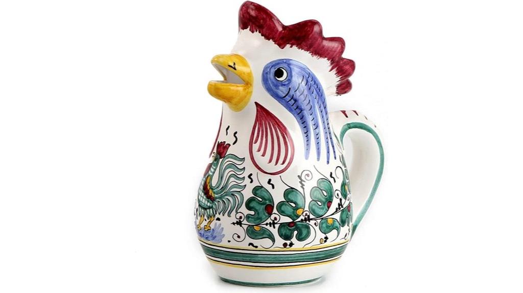 green rooster pitcher