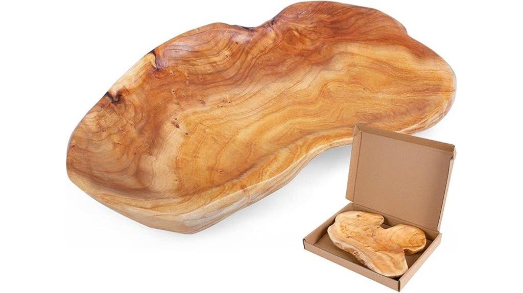 hand carved wooden fruit bowl