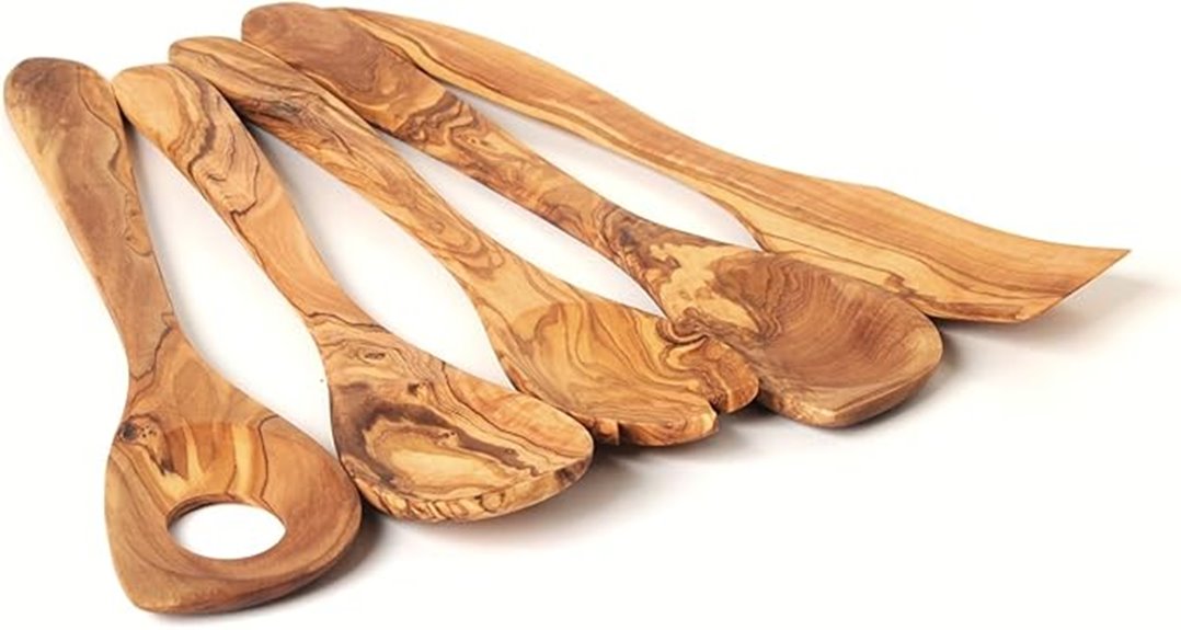 handcrafted olive wood utensils
