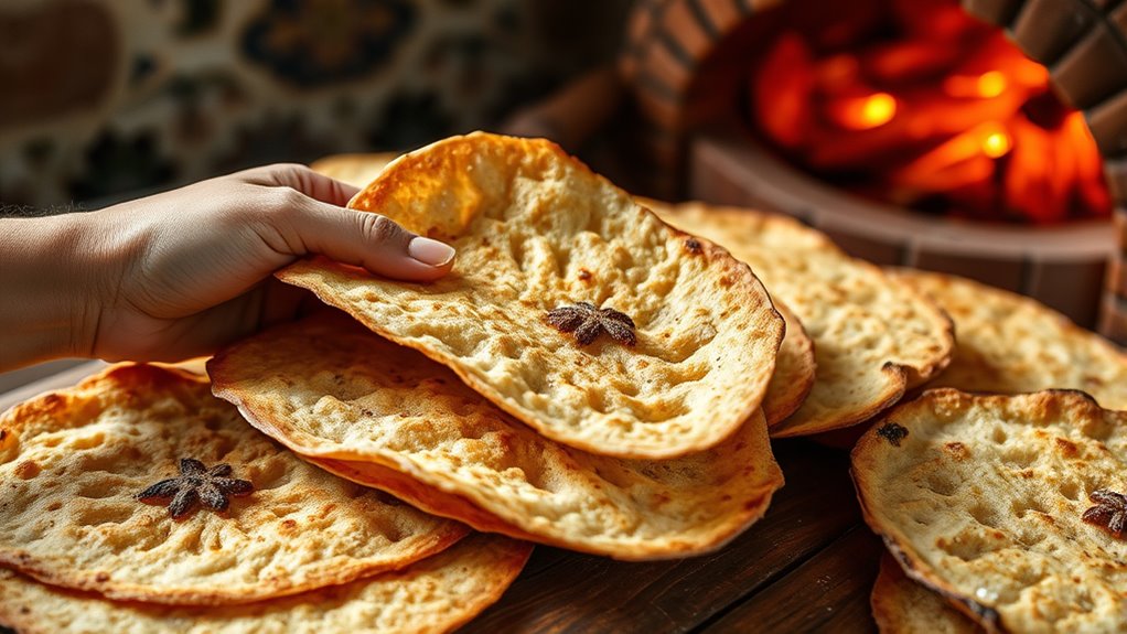 handmade thin crispy bread