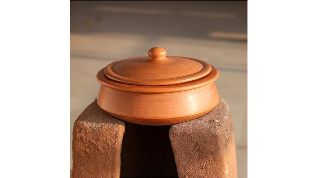 handmade unglazed clay kadai